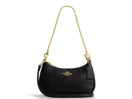 COACH Kabelka Teri Mini Crossbody Bag With Quilting Gold Blacko