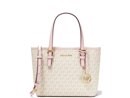 Michael Kors Jet Set Travel Extra Small Logo Top Zip Tote Bag Powder Blush MLT