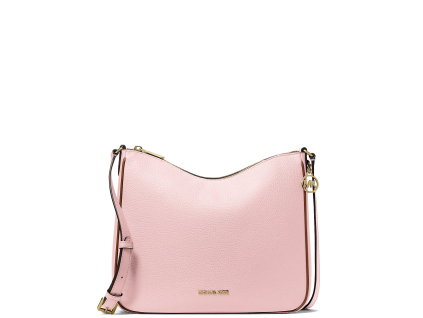 Michael Kors Nayla Medium Pebbled Leather Messenger Bag powder blushf