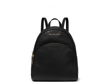 Michael Kors Abbey Medium Pebbled Leather Backpack Black Gold