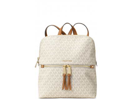 Michael Kors Signature Rhea Medium Slim Backpack Vanilla Gold