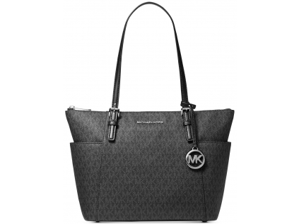 Jet Set East West Top Zip Leather Tote Silver