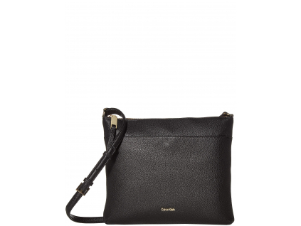 Calvin Klein Lily Key Item Pebble Leather Large Crossbody Black