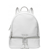 Rhea Zip Small Backpack Pebble Leather White