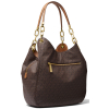 Michael Kors Lillie Signature Chain Shoulder Tote Brown Acorn Goldback