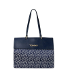 Tommy Hilfiger Nathalie Small Tote Cube Jacquard Navy White