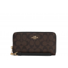 Coach Peněženka Zip Around Signature Canvas Brown Blacka