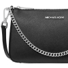 Michael Kors Jet Set Medium Saffiano Leather Crossbody Bag Black Silver23
