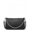 Michael Kors Jet Set Medium Saffiano Leather Crossbody Bag Black Silver2