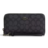 Coach Zip Around Signature Canvas Gunmetal Charcoal Black2
