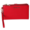 Michael Kors Jet Set Double Zip Phone Wallet Wristlet Bright Red6