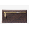 Michael Kors Jet Set Large Signature Logo Tri Fold Wallet Brownc