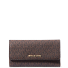 Michael Kors Jet Set Large Signature Logo Tri Fold Wallet Brown322