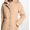 Michael Kors Quilted Hooded Jacket Khakid