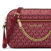 Michael Kors Jet Set Large Metallic Signature Logo Crossbody Bag Cherryf