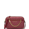 Michael Kors Jet Set Large Metallic Signature Logo Crossbody Bag Cherry