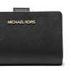 Michael Kors Peněženka Medium Crossgrain Leather Wallet Blacko