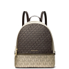 Michael Kors Rhea Medium Metallic Signature Logo Backpack Browna