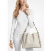 Michael Kors Mina Large Signature Logo Chain Shoulder Bag Light Cream Multic