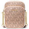 Michael Kors Jet Set Medium Metallic Signature Logo Crossbody Bag Rose Gold Multil
