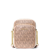 Michael Kors Jet Set Medium Metallic Signature Logo Crossbody Bag Rose Gold Multi