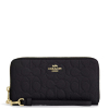 Coach Long Zip Around Wallet In Signature Leather Gold Blackh