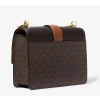 Michael Kors Kabelka Greenwich Small Color Block Signature Logo Crossbody Bag Brownc