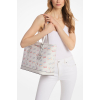 Michael Kors Jet Set Large Printed Signature Logo Tote Bag Optic Whitec