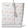 Michael Kors Jet Set Large Printed Signature Logo Tote Bag Optic Whiteg