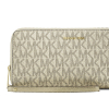 Michel Kors Jet Set Large Metallic Signature Logo Continental Wallet Pale Goldaj