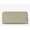 Michel Kors Jet Set Large Metallic Signature Logo Continental Wallet Pale Goldc