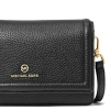 Michael Kors Kabelka Jet Set Small Pebbled Leather Smartphone Convertible Crossbody Bag Blackj