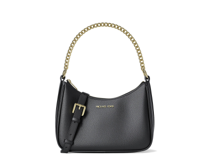 Michael Kors Jet Set Large Pebbled Leather Convertible Crossbody Bag Blacko