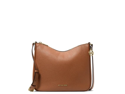 Michael Kors Nayla Medium Pebbled Leather Messenger Bag Luggage