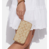 Coach Peněženka Zip Around Signature Canvas Light Khaki Light Saddlec