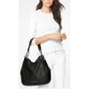 Michael Kors Lillie Chain Leather Hobo Black Silverperson