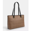 COACH Kabelka Station Tote Bag In Signature Canvas Gold Tan Blackc