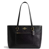 COACH Kabelka Station Tote Bag In Signature Pebbled Leather Gold Blackg
