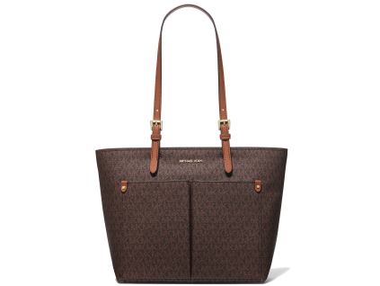 Michael Kors Kabelka Bedford Signature Pocket Tote Brown Acorn gold22