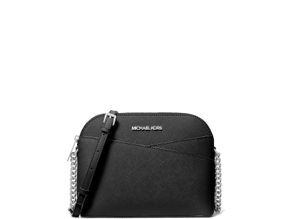 Michael Kors Jet Set Travel Medium Dome Crossbody Bag Black Silver23