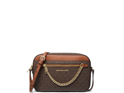 Michael Kors Jet Set Large Logo Crossbody Bag Brown2