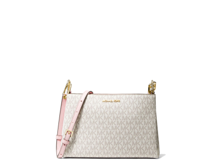 Michael Kors Trisha Medium Logo Crossbody Bag Powder Blush Multia