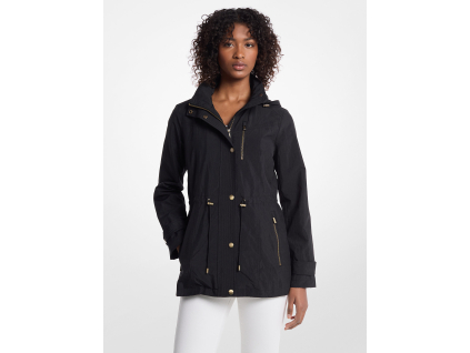 Michael Kors Bunda Woven Hooded Anorak Blacka