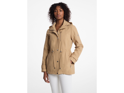 Michael Kors Bunda Woven Hooded Anorak Khakia
