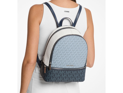 Michael Kors Rhea Medium Signature Logo Backpack Admiral Multig2