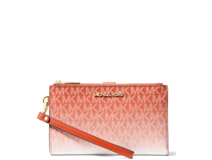 Michael Kors Peněženka Jet Set Large Ombré Signature Logo Wristlet Red Clay22