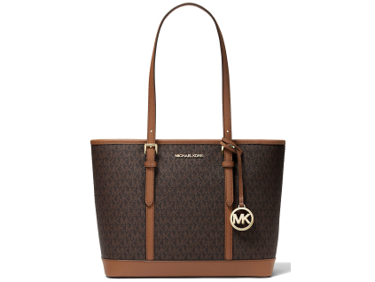Michael Kors Jet Set Travel Small Logo Top Zip Tote Bag Brown223