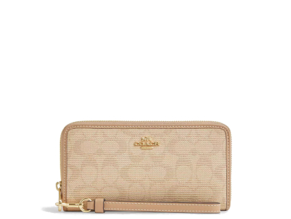 Coach Peněženka Long Zip Around Wallet Signature Canvas Im Dark Natural Multi22