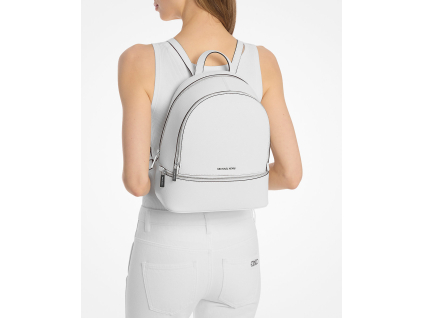 Michael Kors Batoh Rhea Medium Pebbled Leather Backpack Optic Whitec2