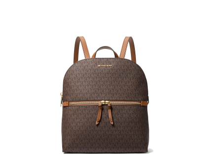 Michael Kors Batoh Dallas Medium Signature Logo Backpack Brownaja